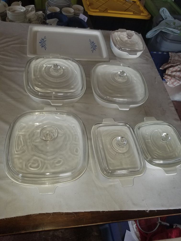Vintage Corningware classic Blue Cornflower baking dishes 13 pcs see last photo for list of included A82Z081