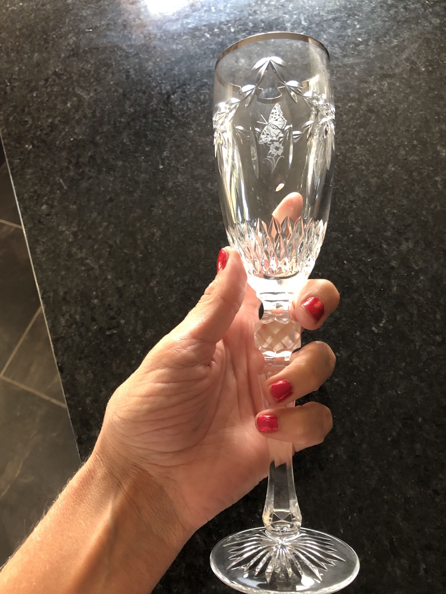 Cherished Moments Waterford Crystal Toasting Flutes LIMITED EDITION