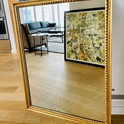 Mirror In Solid Gold Wood Frame  Thumbnail