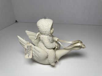 Department 56 Snowbabies Bisque ”Fly Me to the Moon” Christmas Ornament w/ Tag.  B6 Thumbnail