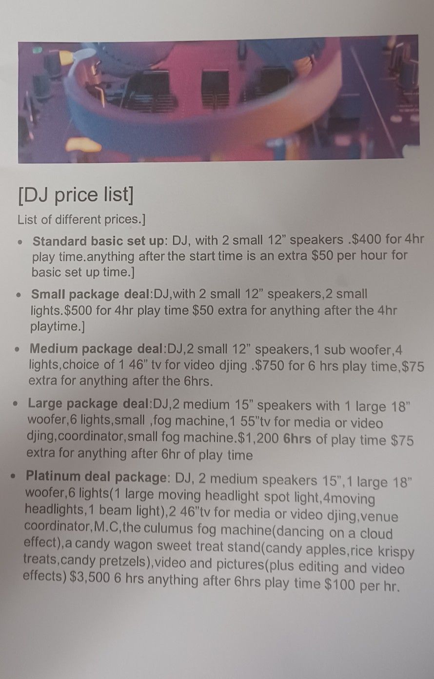 Dj Mike G .weddings,XV'S,ETC...