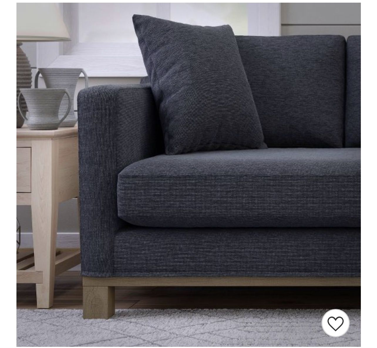 85” Kay Two Cushion Track Arm Sofa With Wood Base