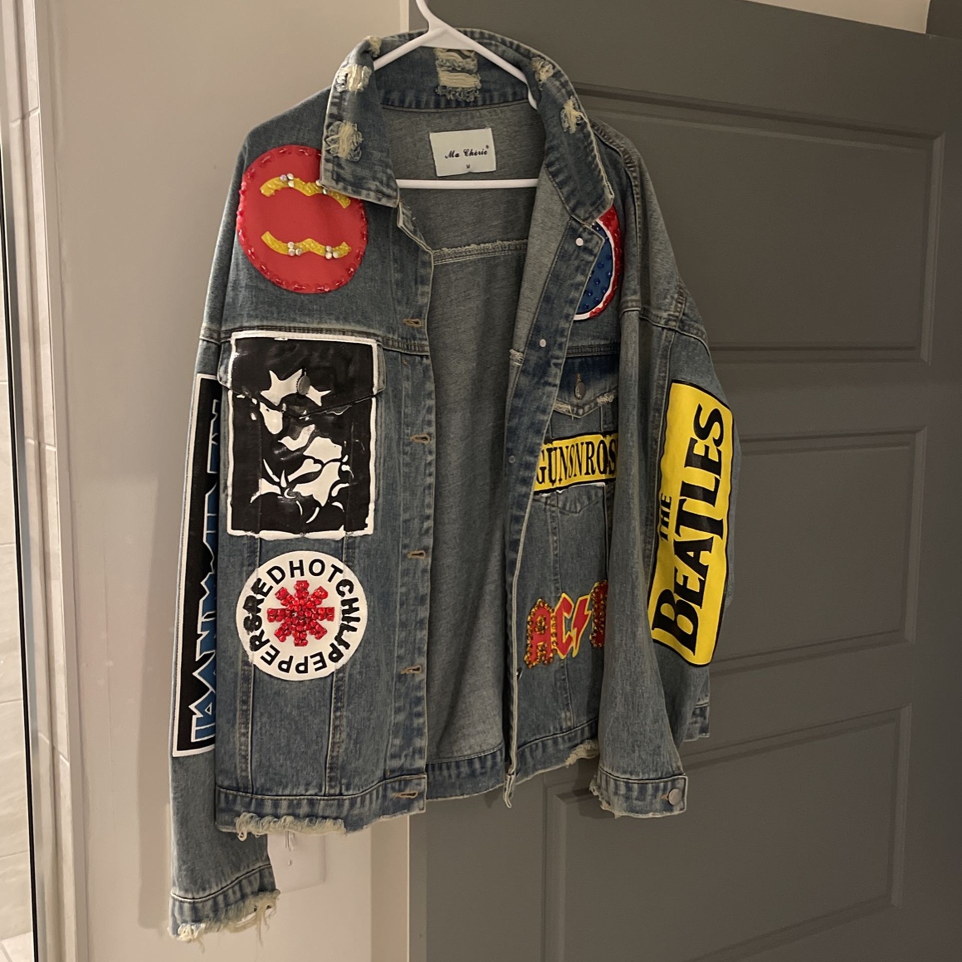 Oversized Band Denim Jacket