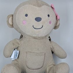 (REDUCED) CARTER'S "CHILD OF MINE" MONKEY GIRL W/ PINK BOW & POUCH ON HER TUMMY /HARNESS Thumbnail