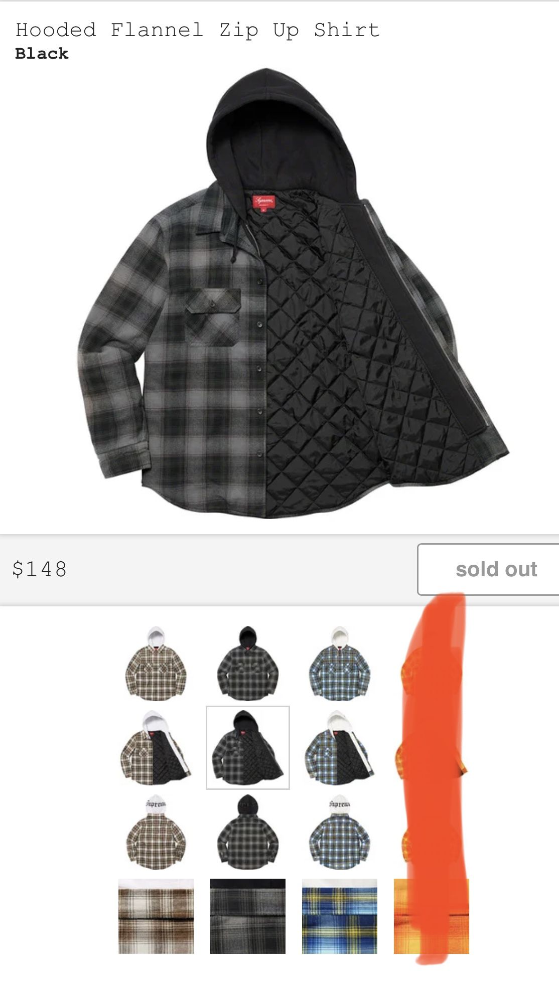 LOOKING TO BUY: Supreme Hooded Flannel Zip Up Shirt