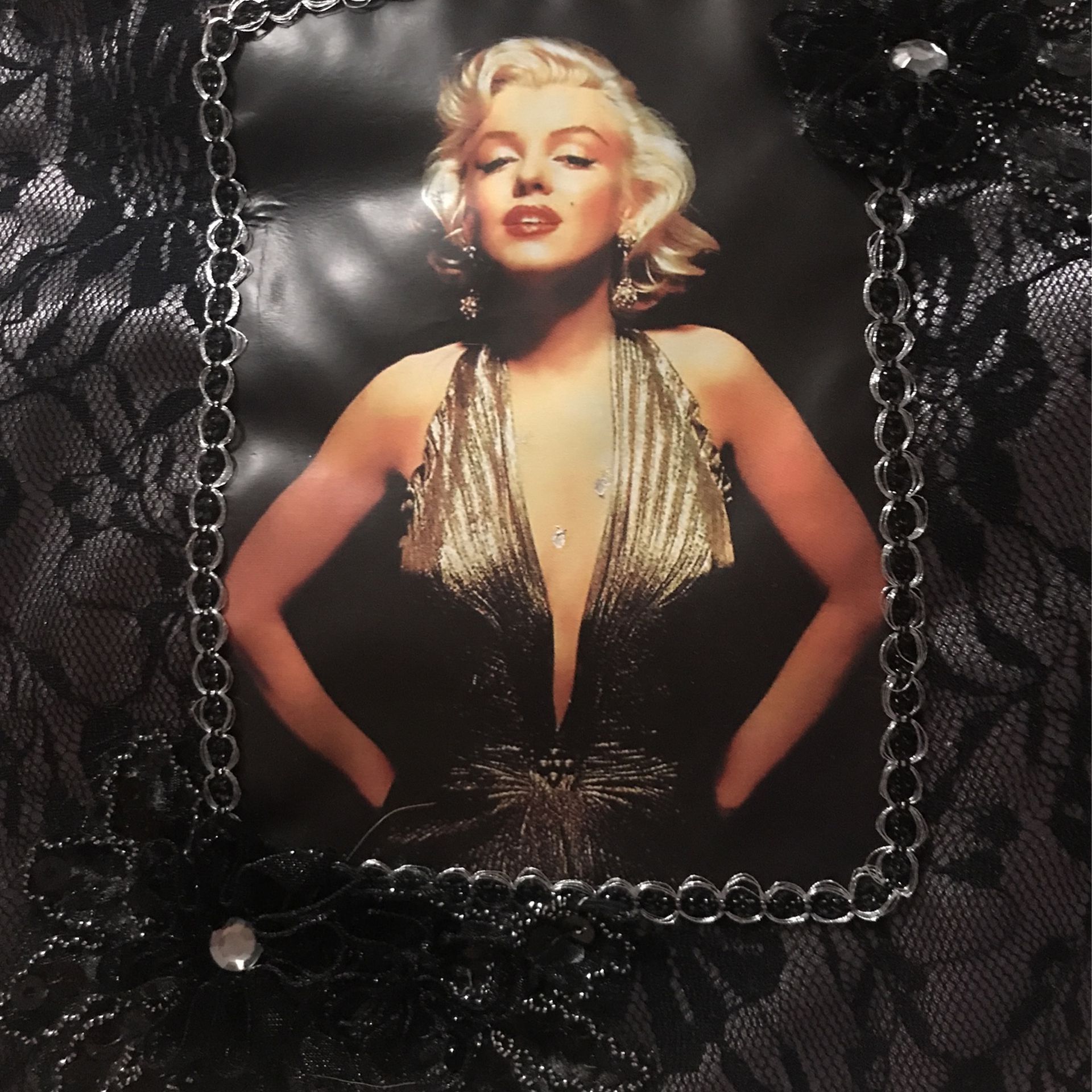 Beautiful ! Black ! Marilyn Monroe Purse, Travel/Make Up Bag 