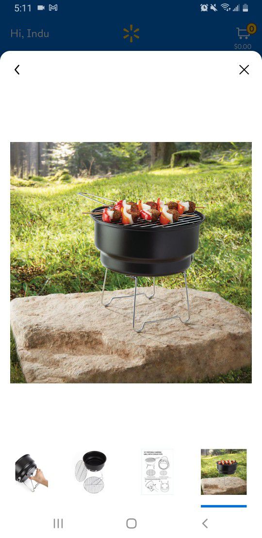Ozark Trail Portable Charcoal Grill with Cooler Bag, Black

