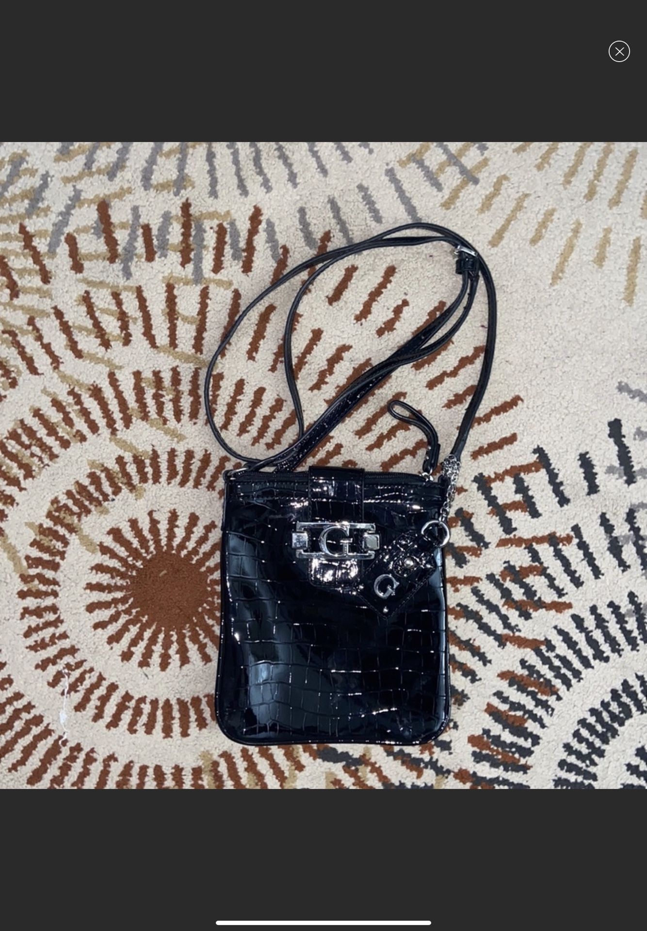 Guess croc patent leather crossbody bag