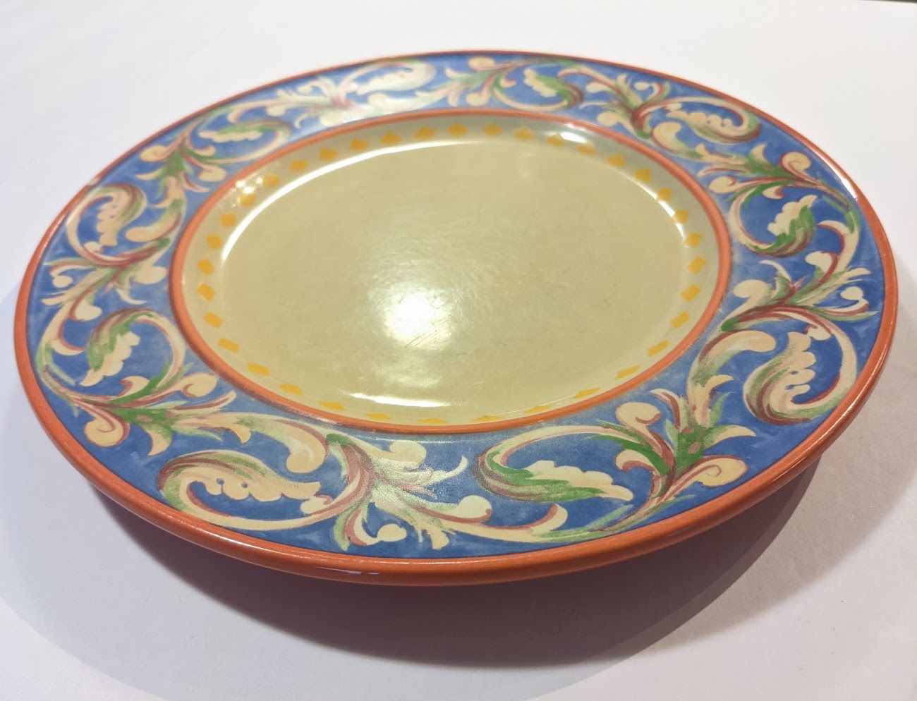 Pfaltzgraff Villa Della Luna 11" Dinner Plates (6) Blue Terra Cotta