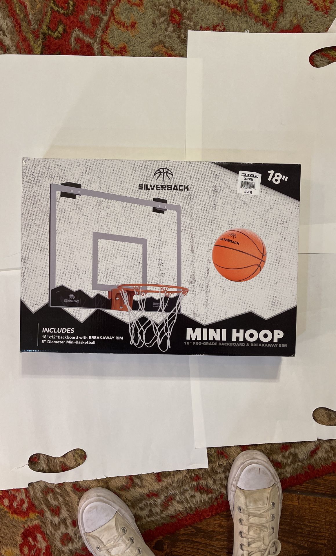 Silverback Mini Hoop Basketball Hoop Set With Shatterproof Backboard