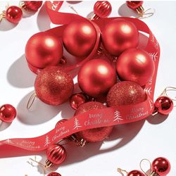 Set of 24 Mini Shatterproof Christmas Balls Tree Ornaments Party Decoration Thumbnail