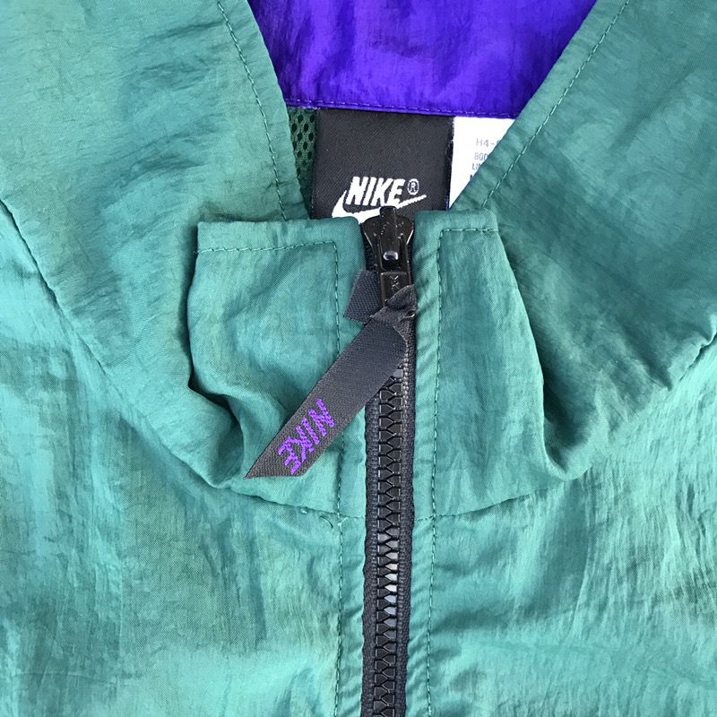 Vintage 90s Nike Black Tag Full Zip Swoosh Windbreaker Nylon 