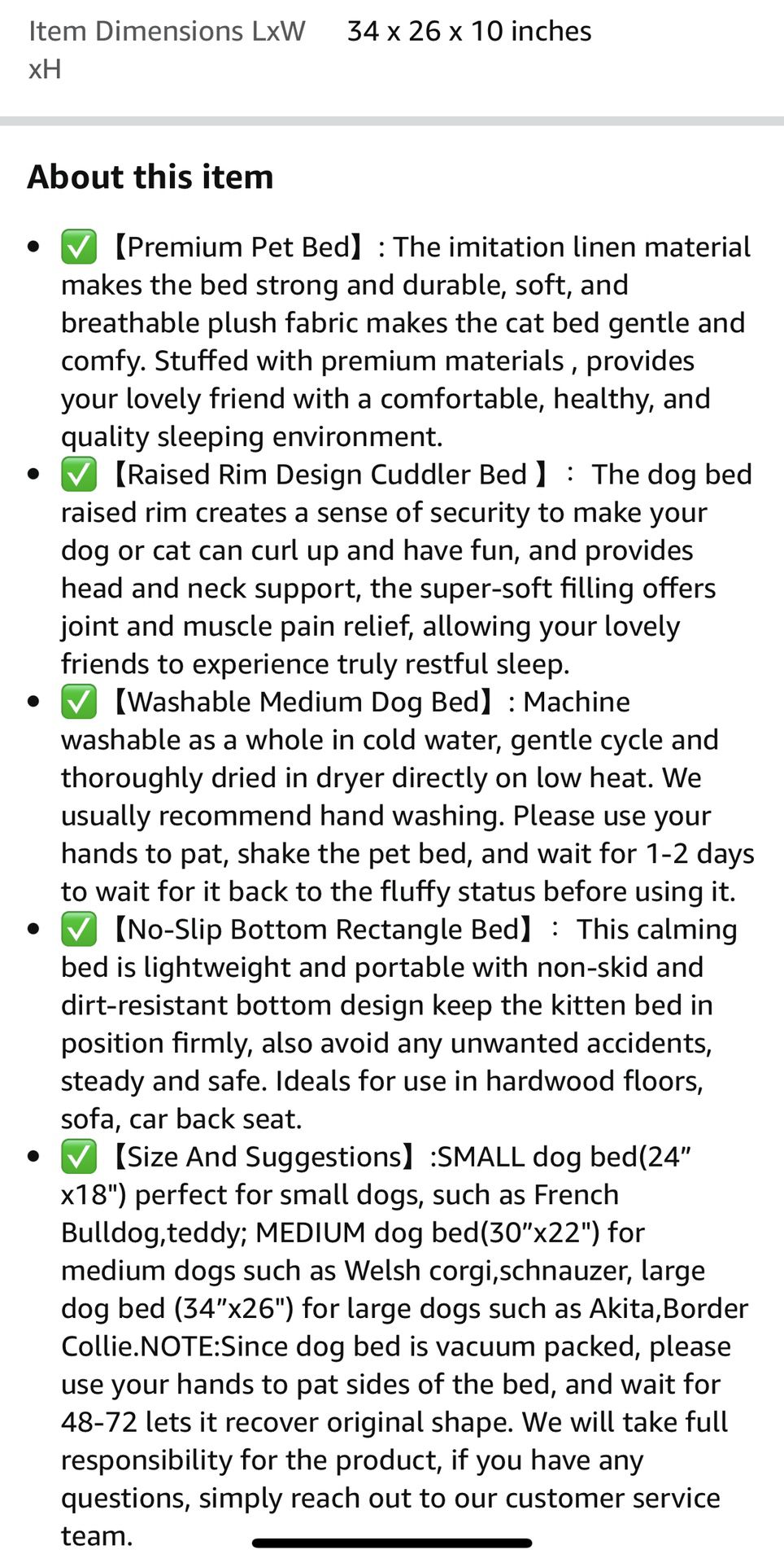 SeaTop Calming Pet Beds for Small Medium Large Sizes Dogs NAD Cats, Comfy Self Warming Pet Beds with Removable Washable Covers  Details:  Size: Large 