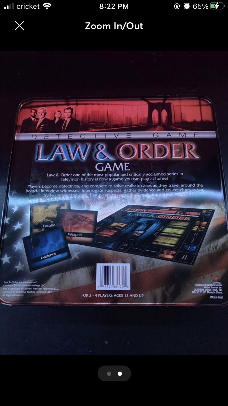 Law & Order Board Game