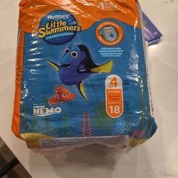 🆕 Huggies Little Swimmers Disposable Swim Diapers, Swimpants, Size 4 Medium (24-34 Pound), 18 Count Thumbnail