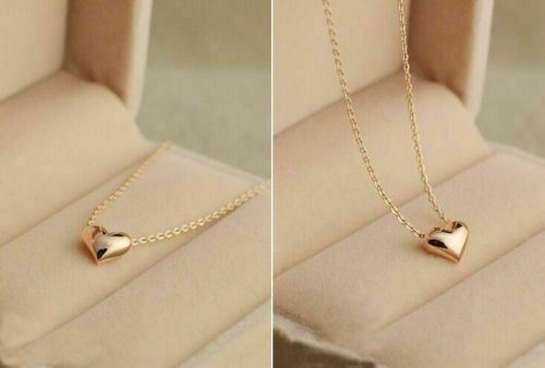 Fashion Women Gold Plated Heart Bib Statement Chain Pendant Necklace Jewelry