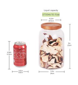 Leaves & Trees Large Glass Food Canister, 93 FL OZ(2750ml) Thumbnail