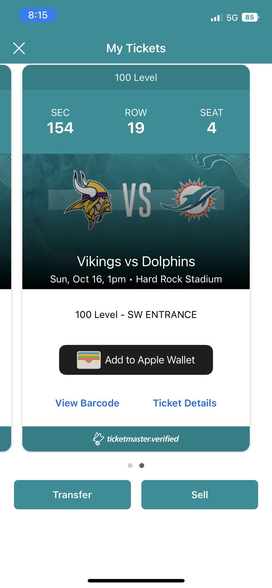 Miami Dolphins VS Minnesota Vikings