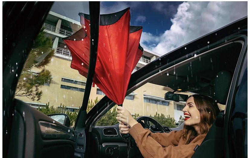 BETTERBRELLA Inverted Umbrella Windproof, Waterproof, Compact and Reverse Folding for car