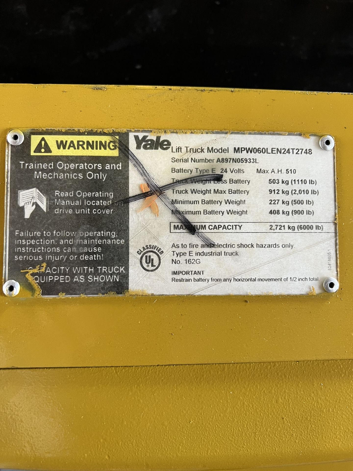 YALE FORKLIFT ELECTRIC WALKIE PALLET JACK