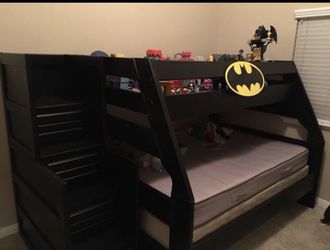 Reduced Batman Bunk Beds Twin Over Full, Batman Bunk Beds