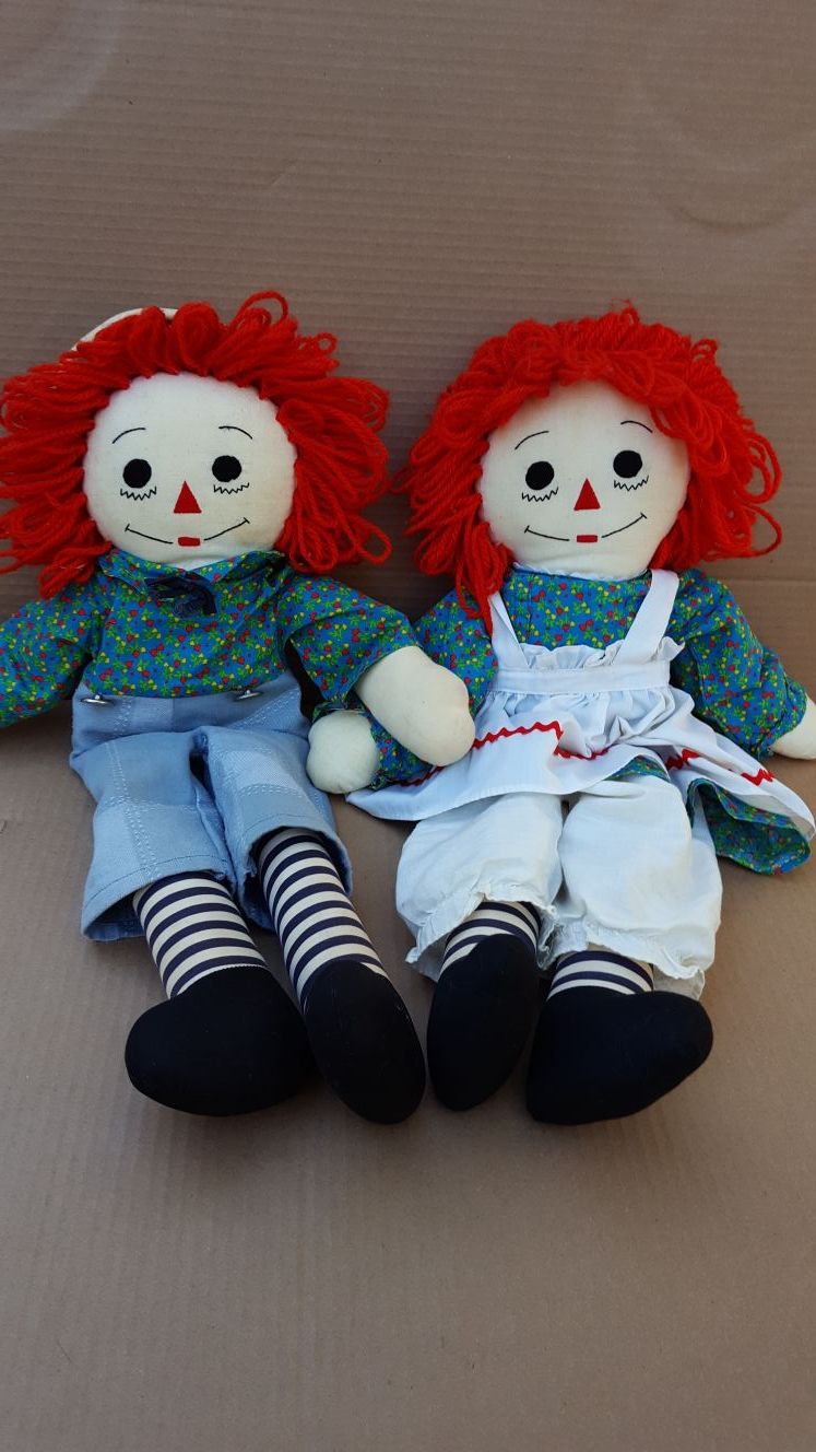 Raggedy Ann and Andy hand made dolls