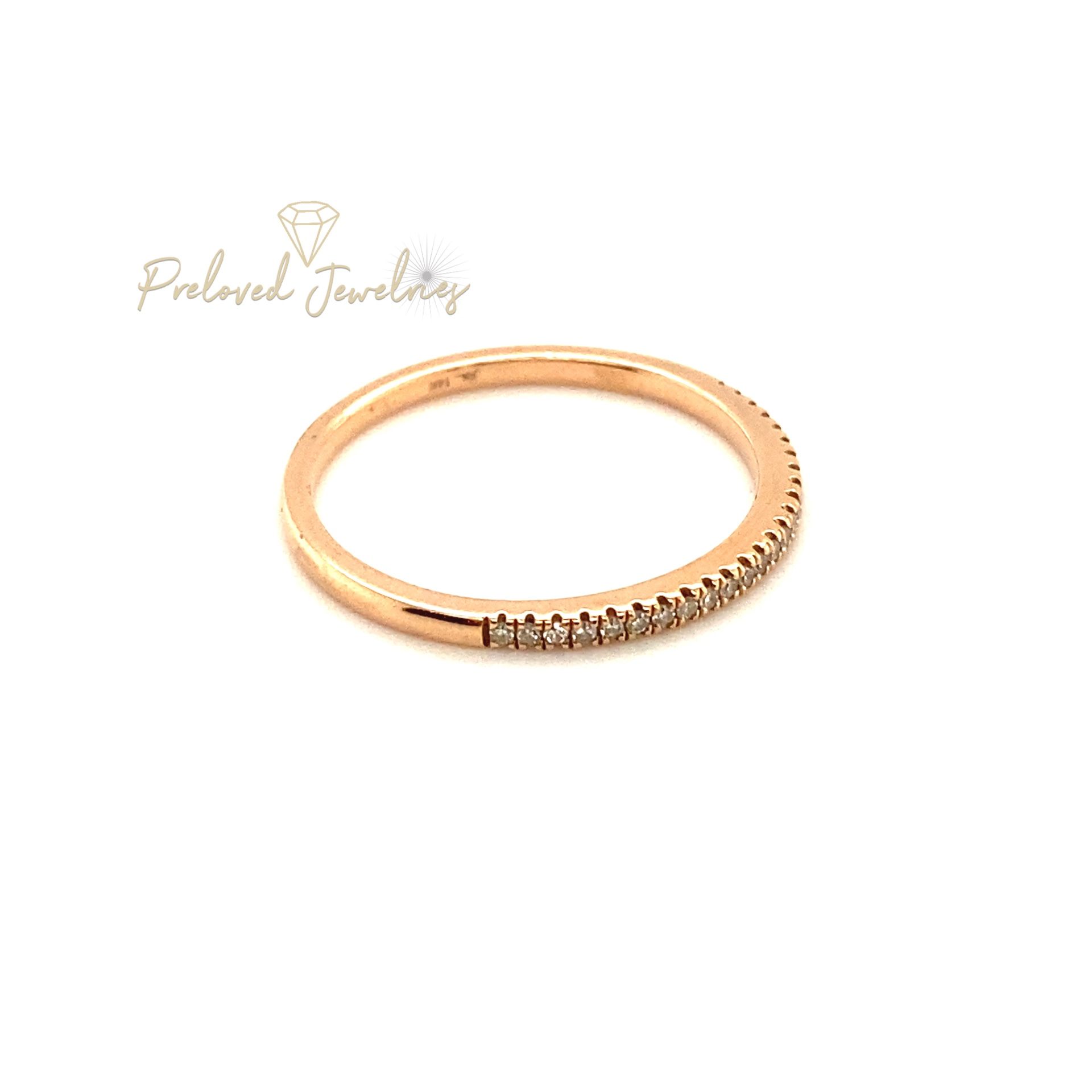 14k Rose Gold Diamond Thin Band