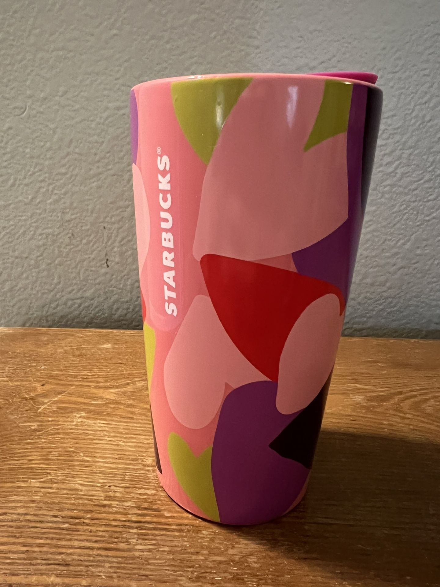 Starbucks 2022 Valentine Hearts Double Wall Ceramic Travel Tumbler 10 oz Mug Cup