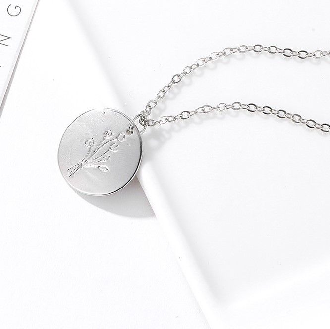 "Alloy Plating Round Clavicle Pendant Necklaces for Women, IN047