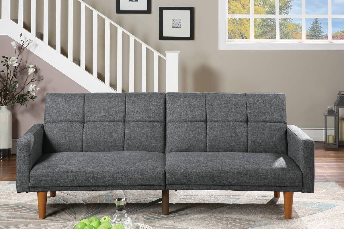 Brand New Grey Linen Futon Sofa Bed (New In Box)