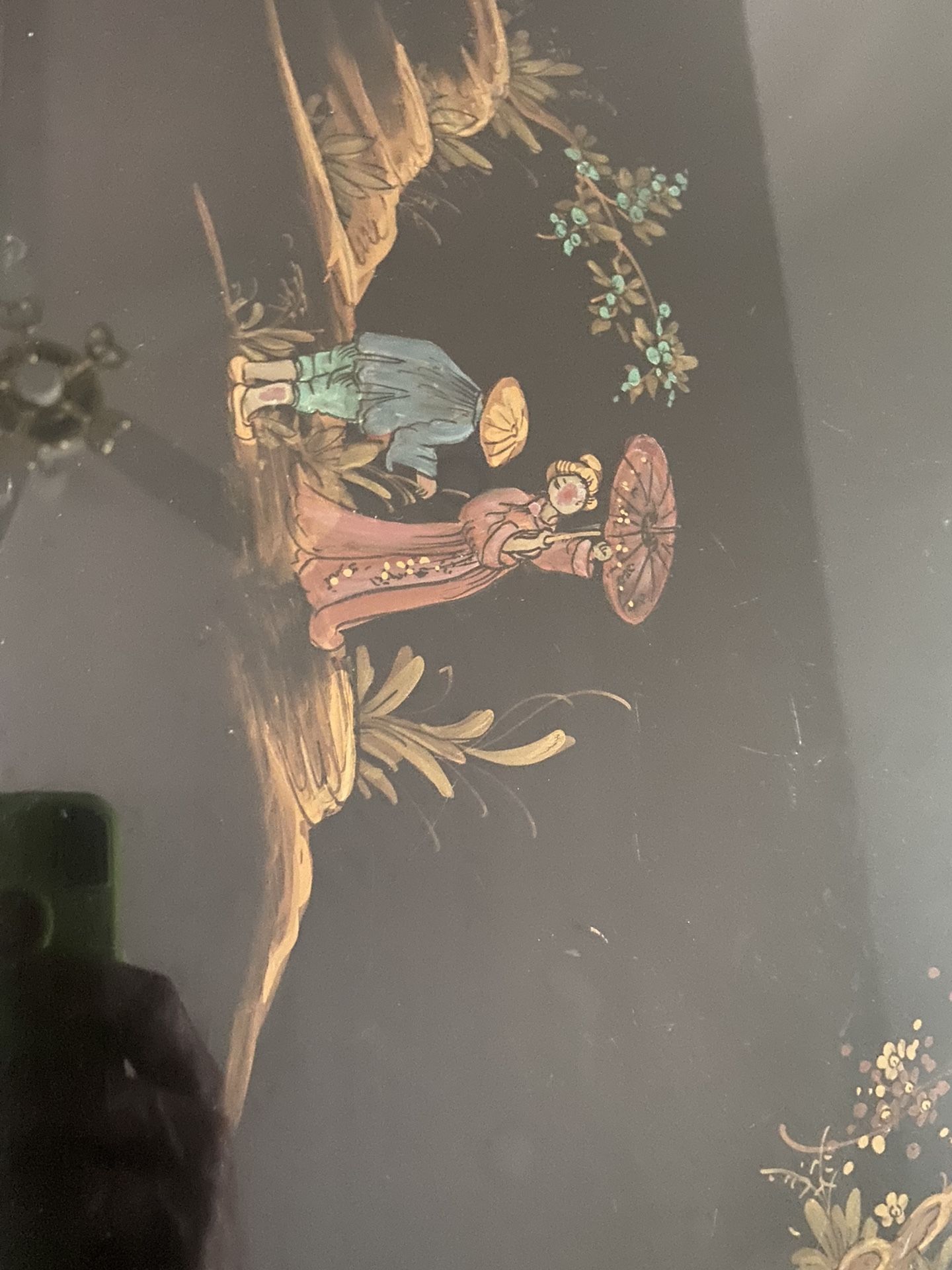 Oriental Coffee Table hand painted with a Glass protective top, in Excellent Condition asking $500. Obo Today…