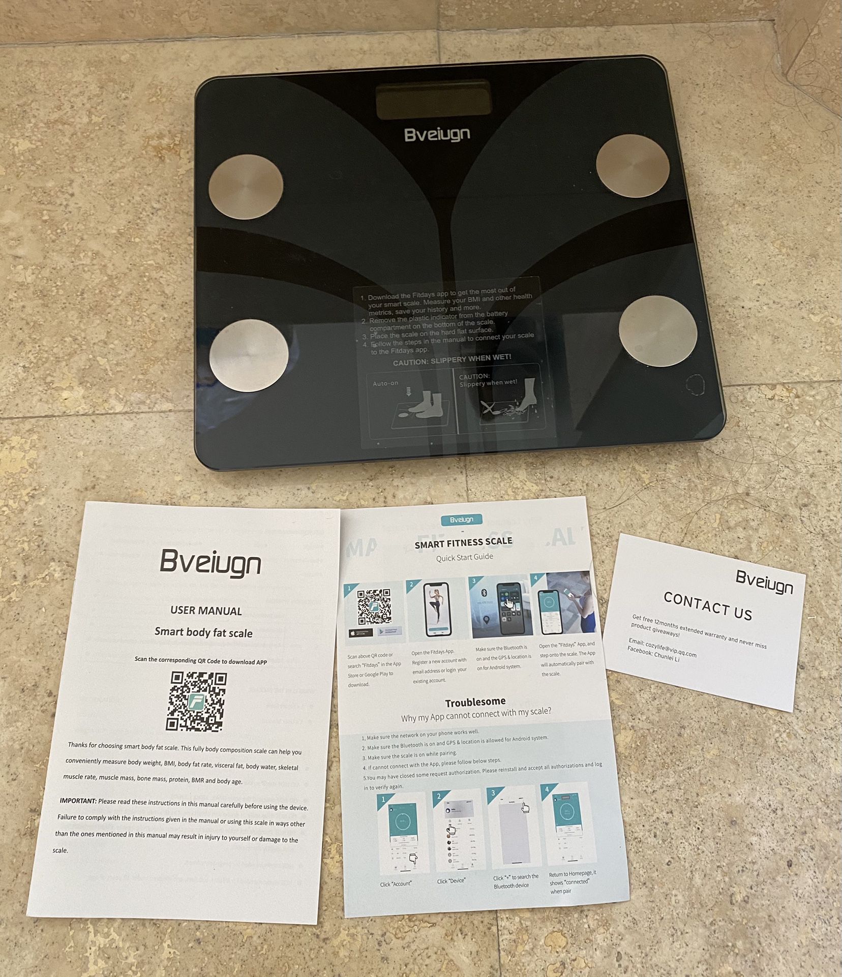 Scales for Body Weight, Bveiugn Digital Bathroom Wireless Fat Smart BMI Body Composition Analyzer Health Monitor Sync 13 Data with Other Fitness Apps 