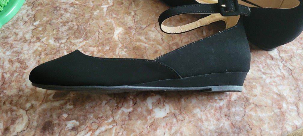 Size 9 Womens Ballet Ankle Strap Flats New 