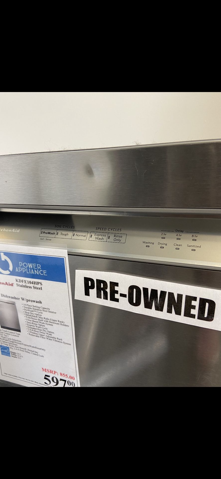 Pre Owned Scratch And Sent Dishwasher (kitchen Aid)