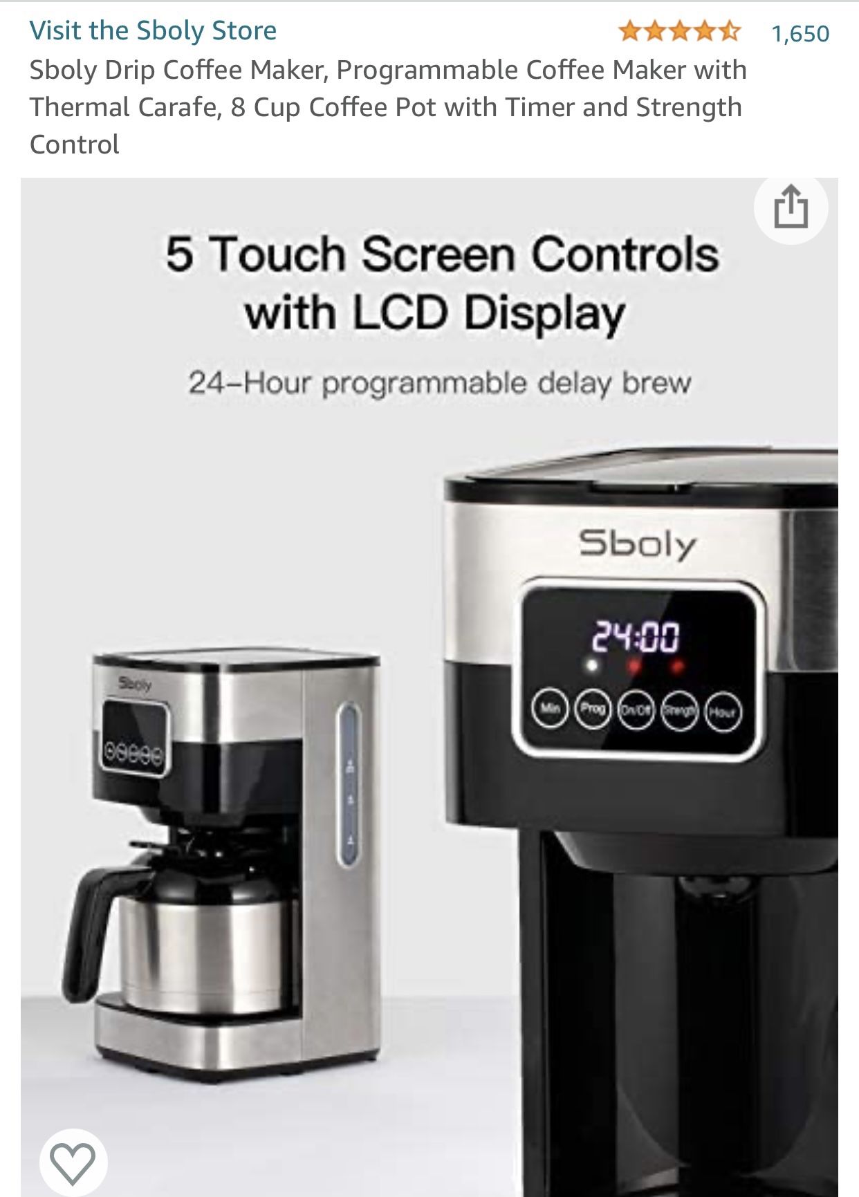 New In Box Coffee Maker Thermal Carafe