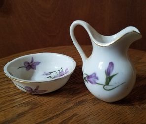 Minature Pitcher and Bowl set by Hammersley Thumbnail