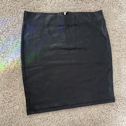 Black Mini Leather Skirt Thumbnail