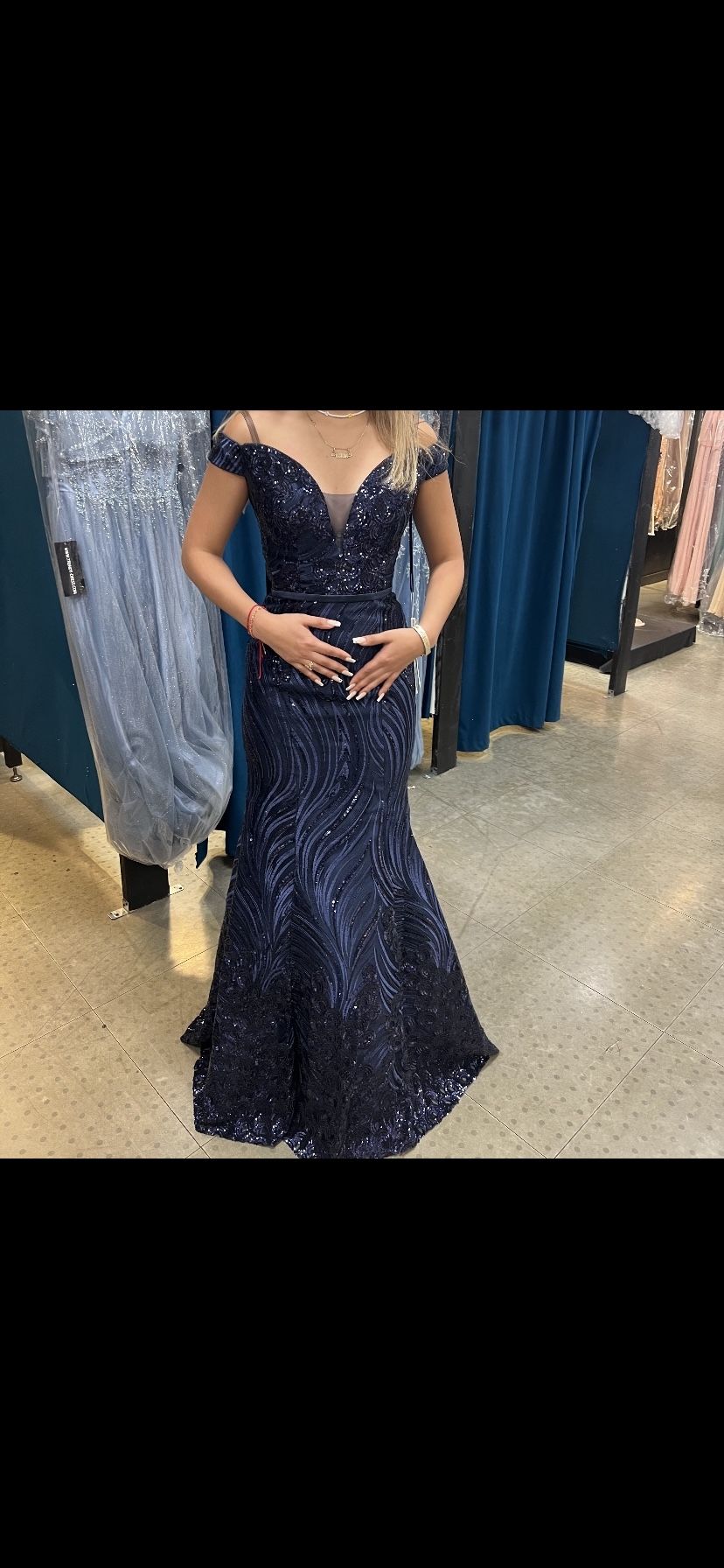 Brand New With Tag, Anny Lee Navy Blue Prom Dress