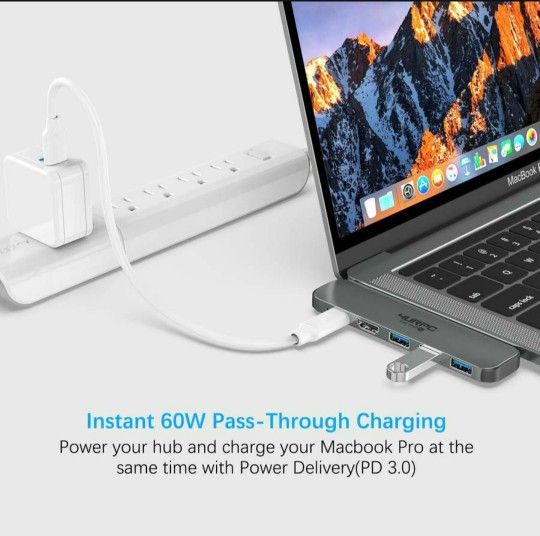 USB C Hub, Supports 4K Dual Monitor Compatible for MacBook Pro 2019/2018/2017/2016, MacBook Air 2018/2019