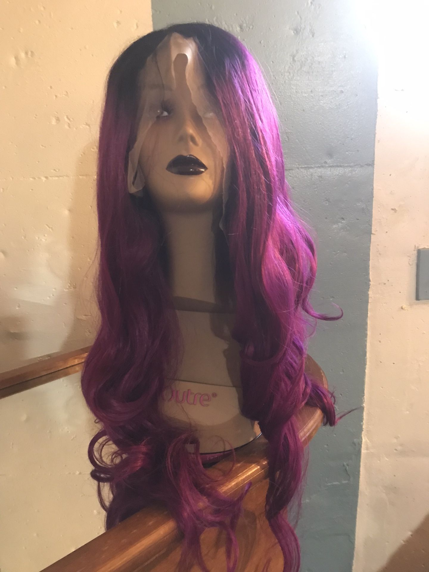 Black to Purple Ombre Full Lace Wig
