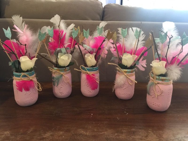Boho tribal party centerpieces