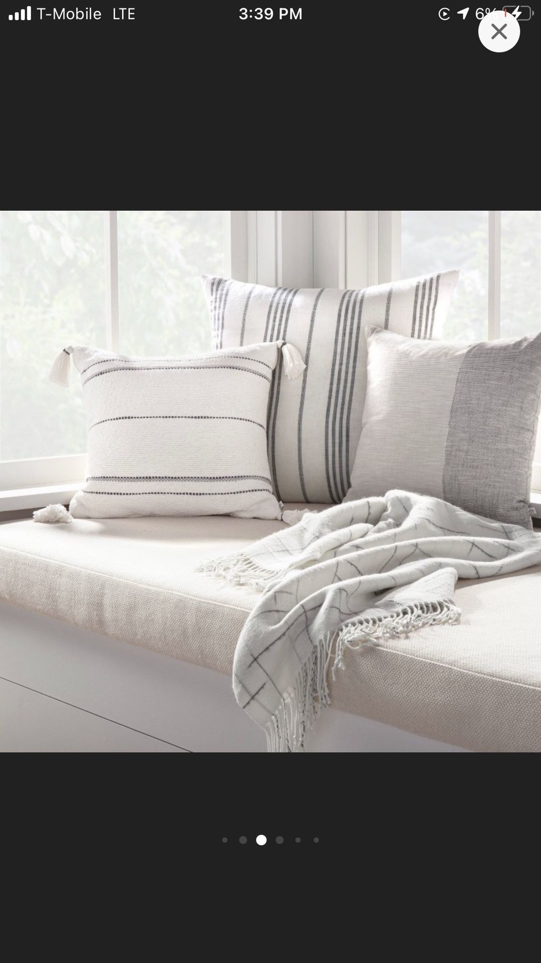 Checkered Fringe Throw Blanket Gray/Sour Cream -Hearth & Hand With Magnolia