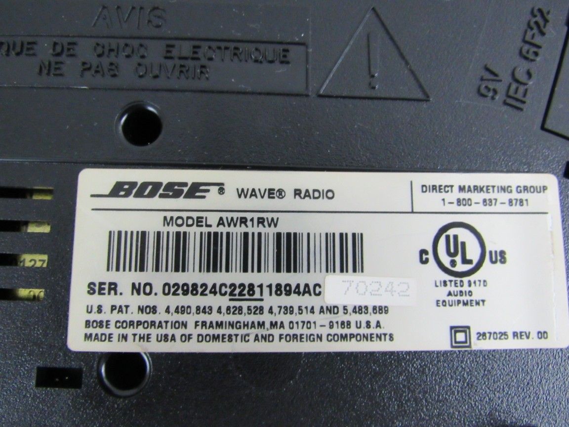 Bose Wave Radio Alarm Clock AWR1RW With Remote