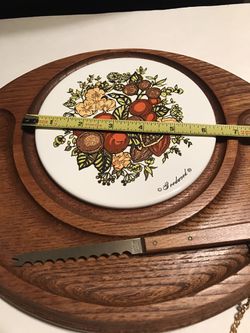 VINTAGE Corning Spice of Life GOODWOOD Tray Plate 6 3/4” Glass Dome with Knife Thumbnail