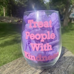 Treat People With Kindness Glass Cup Thumbnail