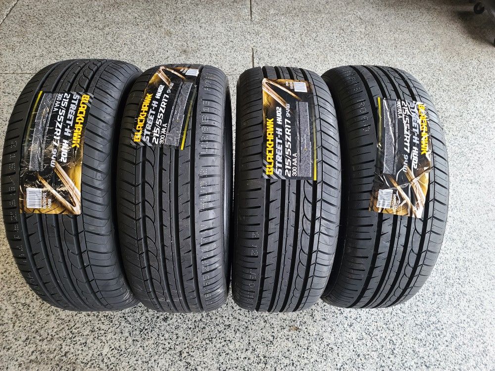 4 New 215/55R17 Blackhawk Tires 215 55 17 llantas 215 55 17