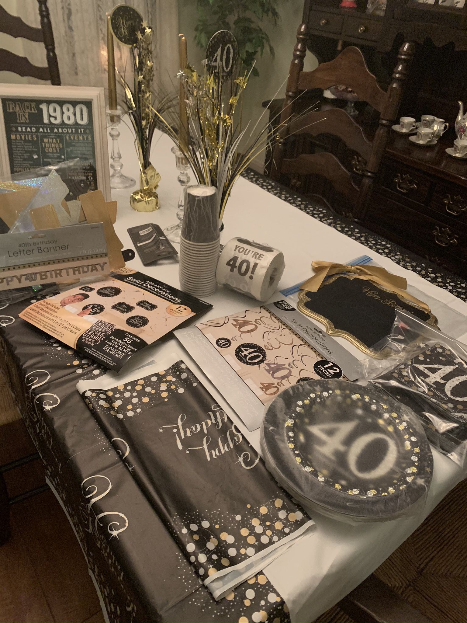 40th Birthday Party items