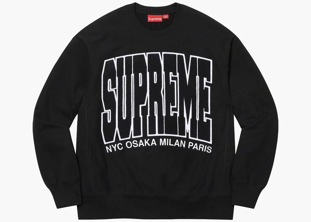 Supreme Cities Arc Crewneck Black, Size M