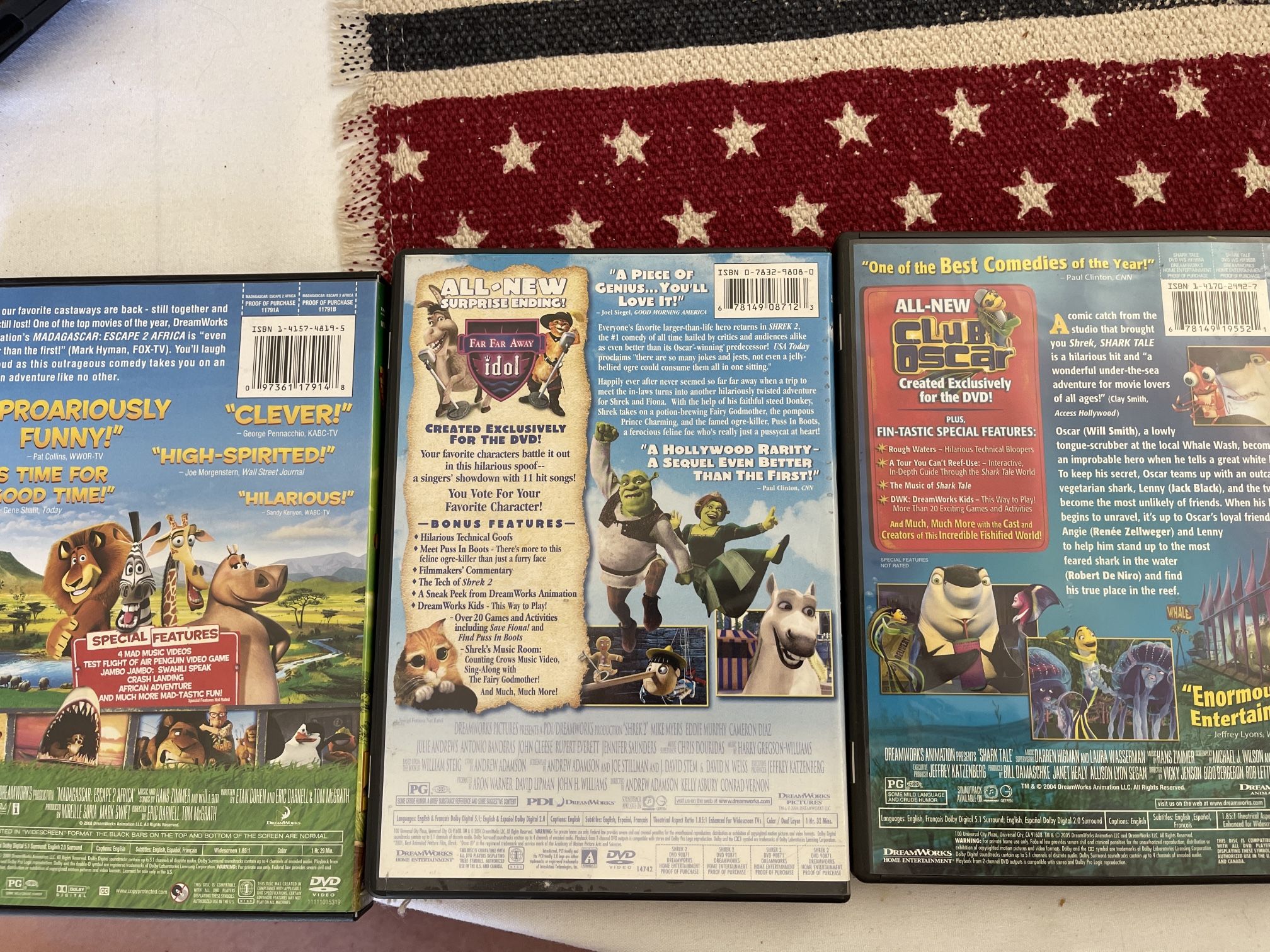 3 DreamWorks DVD Movies