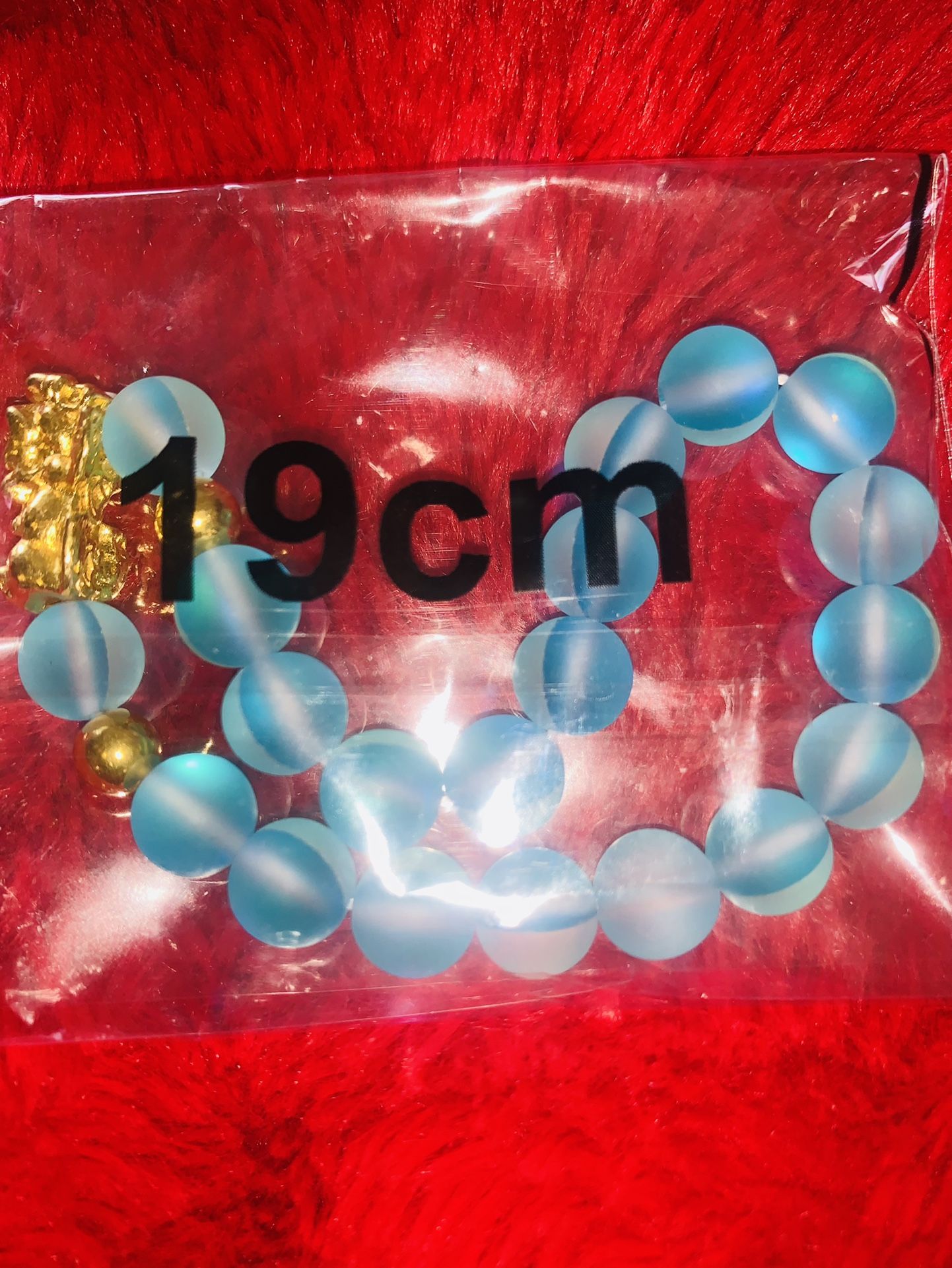 11mm 19 Centimeters Size of Blue Moonstone Stretchable bracelet